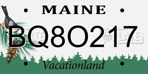 BQ8O217 Maine License Plate
