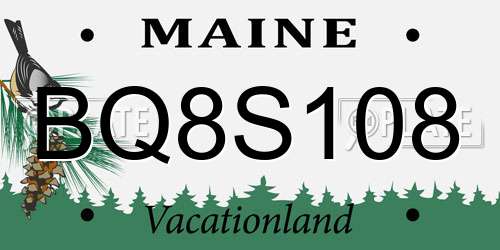 BQ8S108 Maine License Plate
