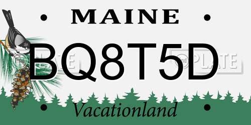 BQ8T5D Maine License Plate