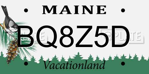BQ8Z5D Maine License Plate