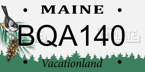 BQA140 Maine License Plate