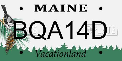BQA14D Maine License Plate