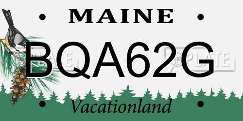 BQA62G Maine License Plate