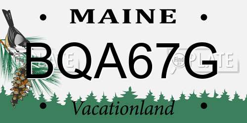 BQA67G Maine License Plate