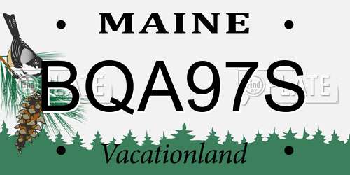 BQA97S Maine License Plate