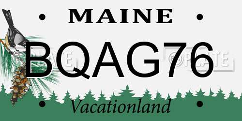 BQAG76 Maine License Plate