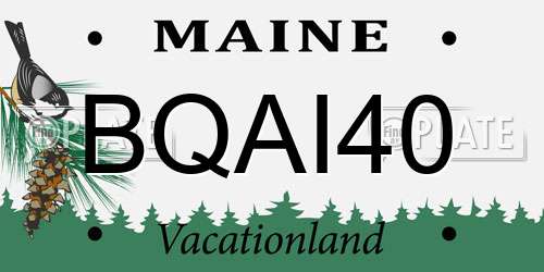 BQAI40 Maine License Plate
