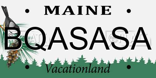 BQASASA Maine License Plate