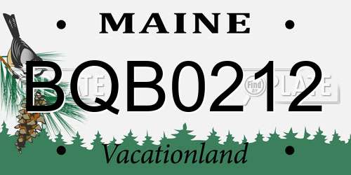 BQB0212 Maine License Plate