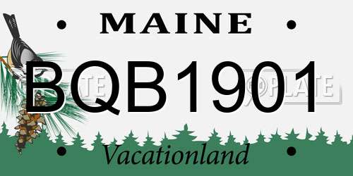 BQB1901 Maine License Plate