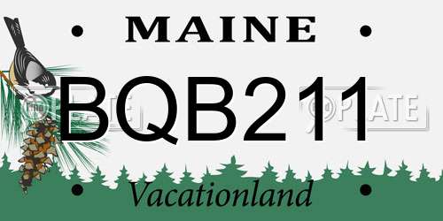 BQB211 Maine License Plate