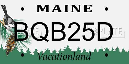 BQB25D Maine License Plate