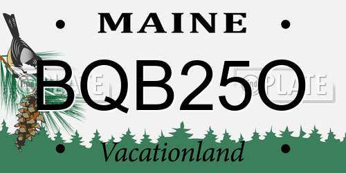 BQB25O Maine License Plate