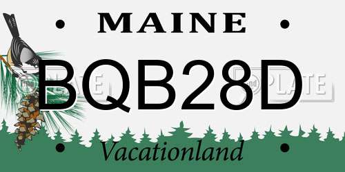 BQB28D Maine License Plate