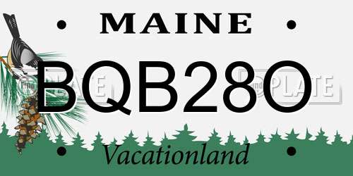BQB28O Maine License Plate