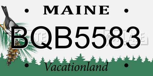 BQB5583 Maine License Plate