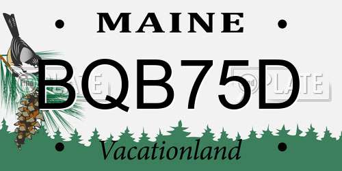 BQB75D Maine License Plate