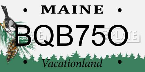 BQB75O Maine License Plate
