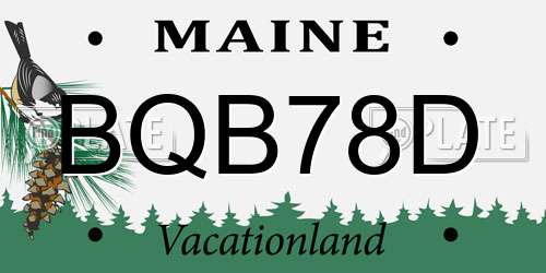 BQB78D Maine License Plate