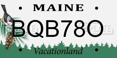 BQB78O Maine License Plate