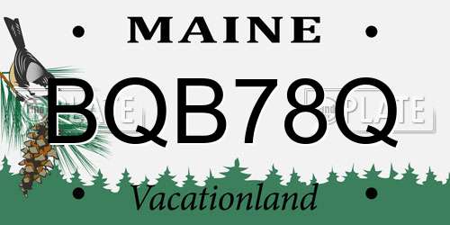 BQB78Q Maine License Plate