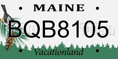 BQB8105 Maine License Plate