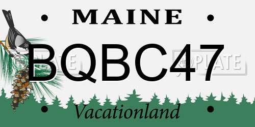 BQBC47 Maine License Plate