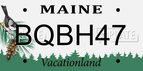 BQBH47 Maine License Plate