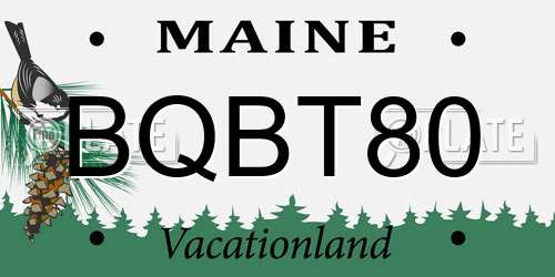 BQBT80 Maine License Plate