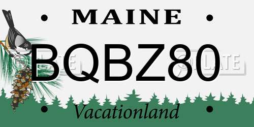 BQBZ80 Maine License Plate
