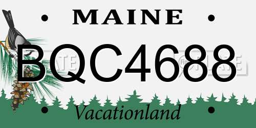 BQC4688 Maine License Plate