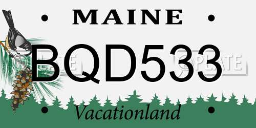 BQD533 Maine License Plate