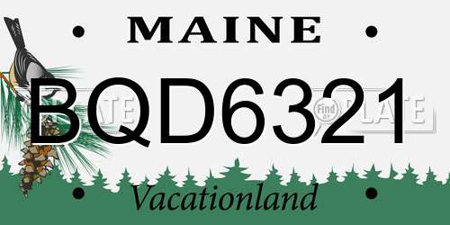 BQD6321 Maine License Plate