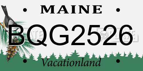 BQG2526 Maine License Plate