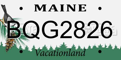 BQG2826 Maine License Plate