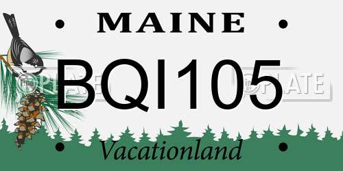BQI105 Maine License Plate