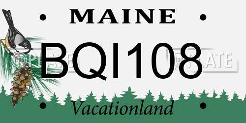 BQI108 Maine License Plate