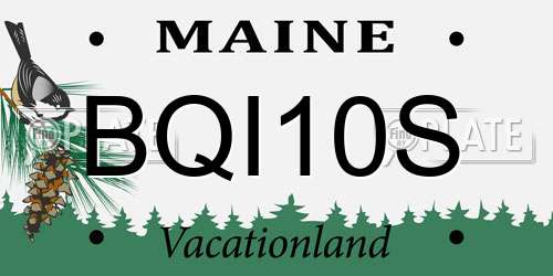 BQI10S Maine License Plate