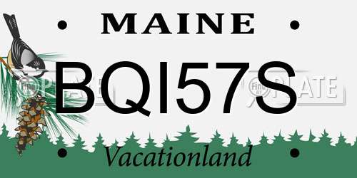 BQI57S Maine License Plate