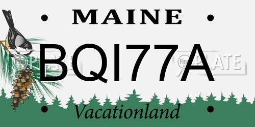 BQI77A Maine License Plate