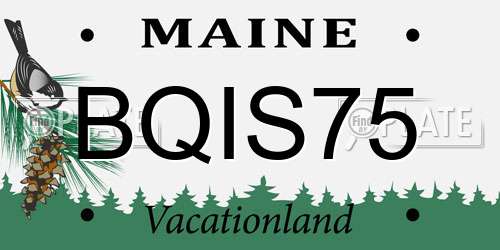 BQIS75 Maine License Plate
