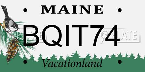 BQIT74 Maine License Plate