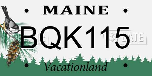 BQK115 Maine License Plate