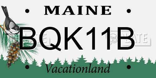 BQK11B Maine License Plate