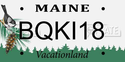 BQKI18 Maine License Plate