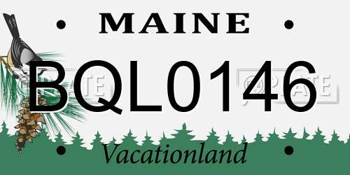 BQL0146 Maine License Plate