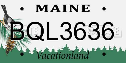 BQL3636 Maine License Plate