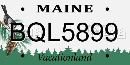 BQL5899 Maine License Plate