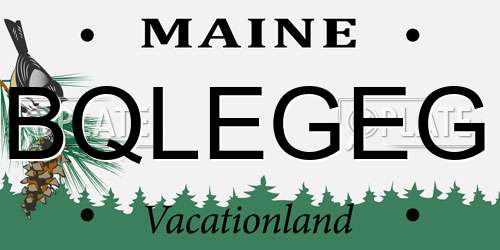 BQLEGEG Maine License Plate
