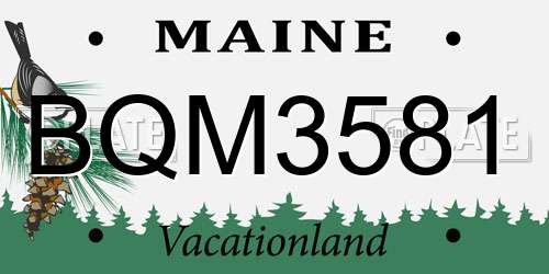 BQM3581 Maine License Plate
